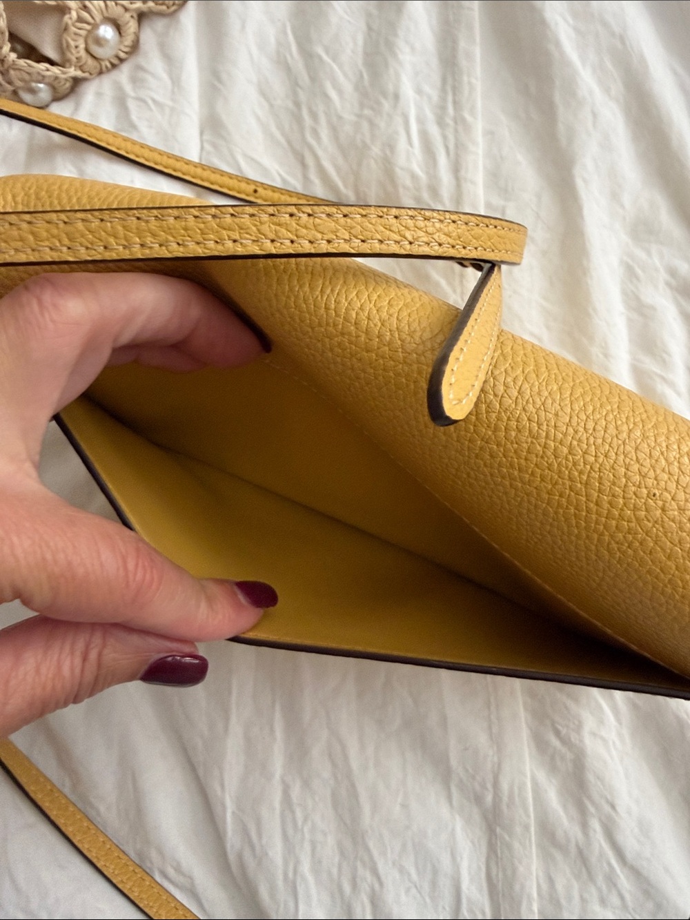 Coach Pebbled Leather Crossbody in Mustard - Picture 6 of 6